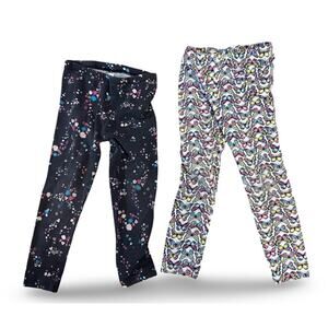 Lot of 2 Girls Leggings Size 4T | Floral & Butterfly Print